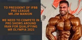 Iranian bodybuilders open letter to Jim Manion Iranian bodybuilders Jim Manion