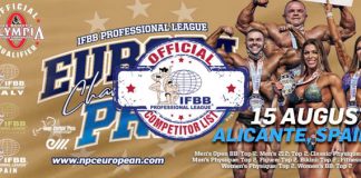 2021 Europa Pro Official Competitors list